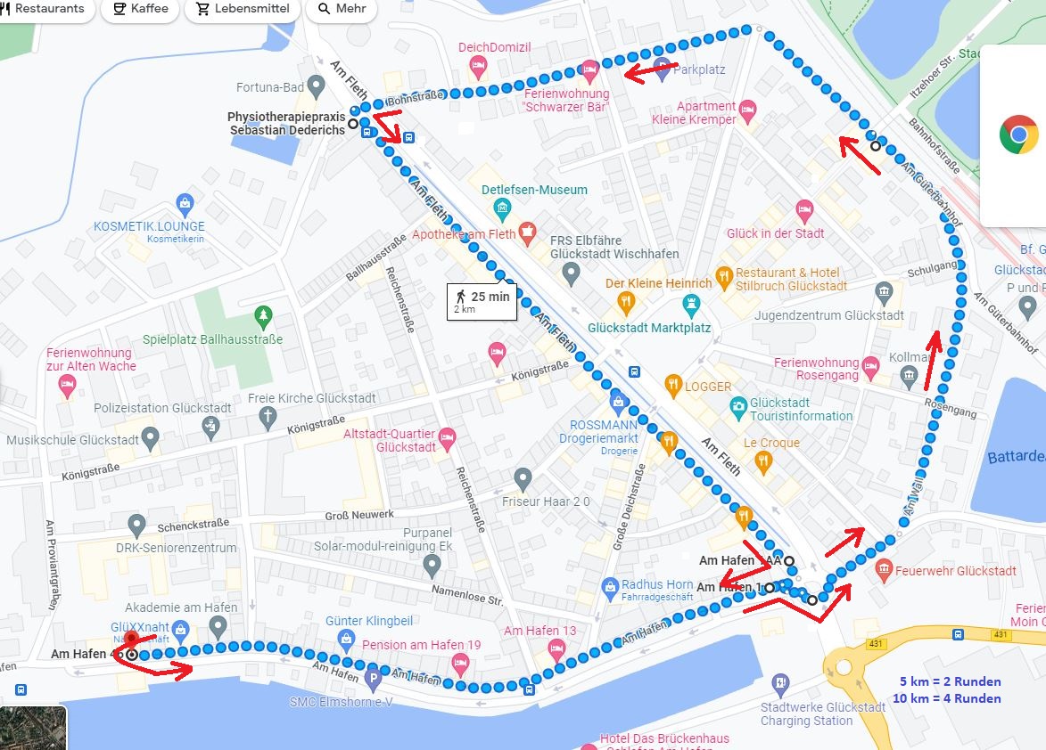 Glückstädter Citylauf Strecke